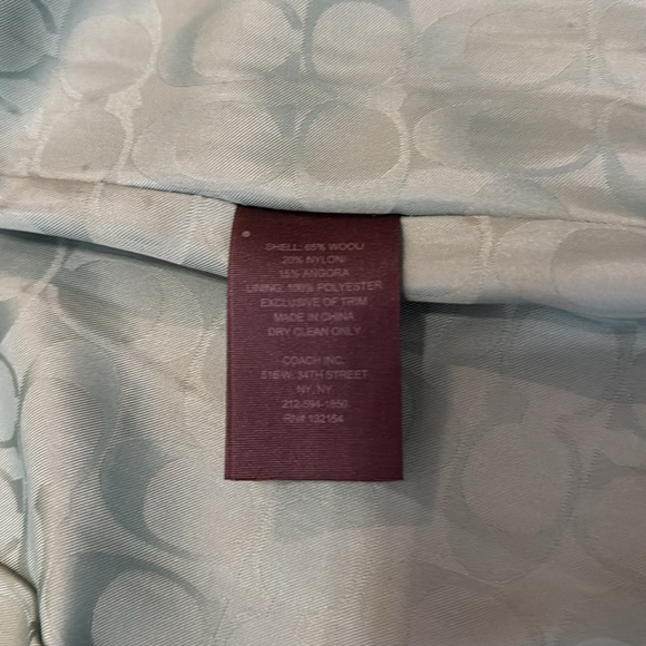 Coach:Black Wool/Angora/Nylon Blend Green Signature Lining Gold button Pea Coat - Picture 11 of 15